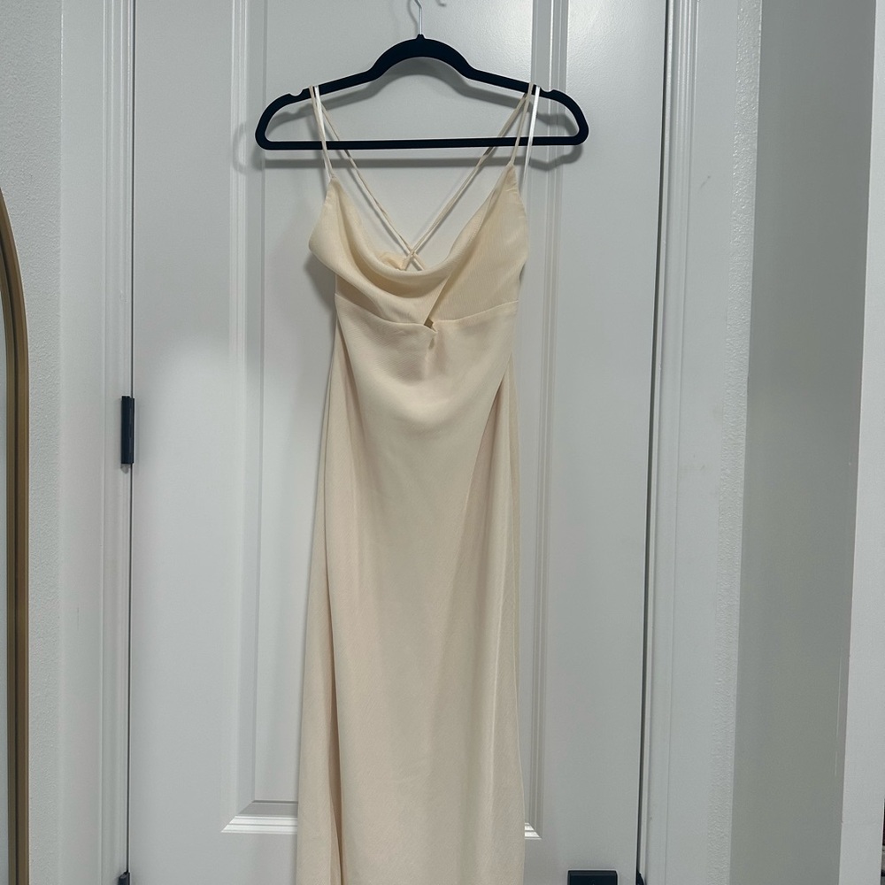 VRG GRL beige midi dress